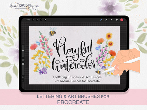 Playful Watercolor Procreate Brush Set