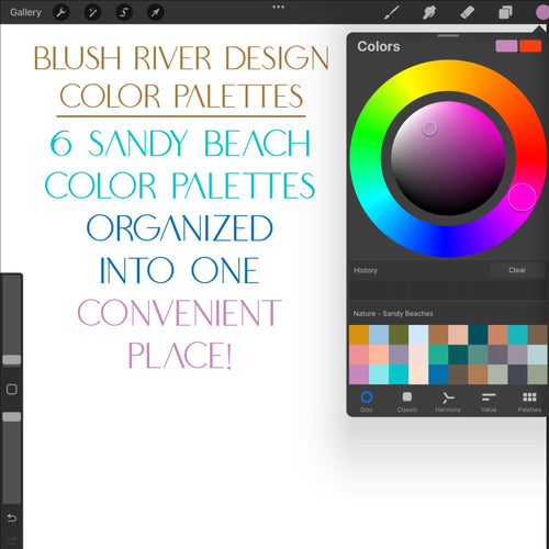 Sandy Beaches  Procreate Color Palette - 6 Mini Color Palettes Inside