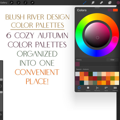 Cozy Autumn Procreate Color Palette - 6 Mini Color Palettes Inside
