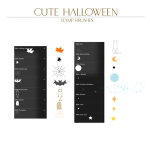 Cute Halloween Procreate Brush Stamps