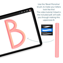 Load image into Gallery viewer, Bevel Lettering Procreate Brush Pack