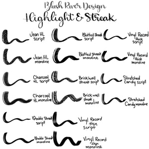 Highlight and Streak Lettering Procreate Brushes
