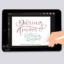 Load image into Gallery viewer, Daring Textures Lettering Procreate Brush Pack