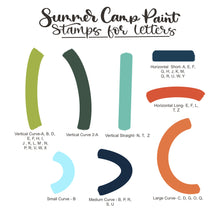 Load image into Gallery viewer, Summer Camp Paint Art and Lettering Procreate Stamp Set