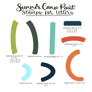 Summer Camp Paint Art and Lettering Procreate Stamp Set