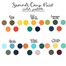 Load image into Gallery viewer, Summer Camp Paint Art and Lettering Procreate Stamp Set