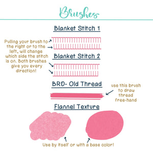 Blanket Stitch Art and Lettering Procreate Brushes