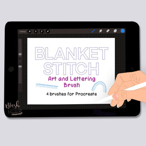 Blanket Stitch Art and Lettering Procreate Brushes