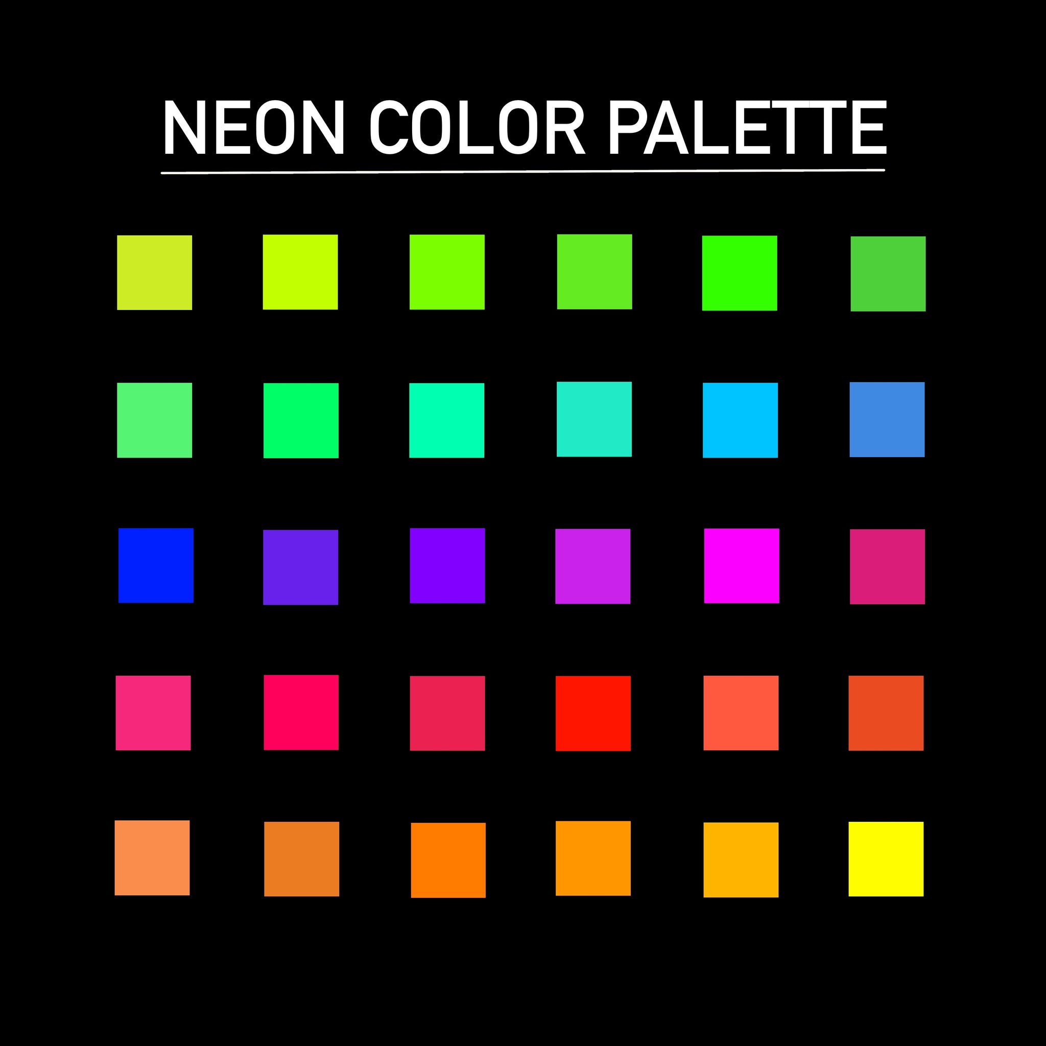 Neon Procreate Color Palette – Blush River Design