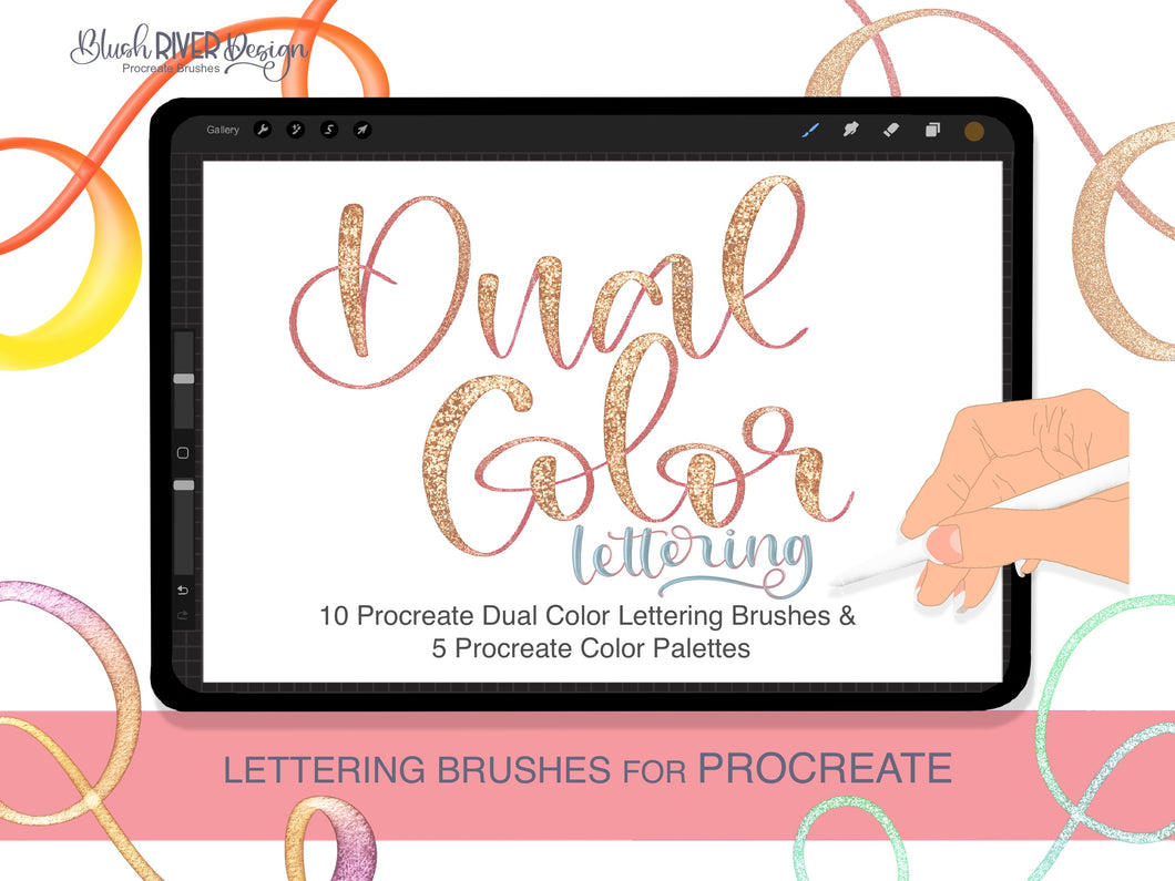 Dual Color Script Procreate Brush Pack
