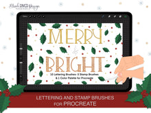 Load image into Gallery viewer, Merry and Bright - Lettering and Stamp brushes for Procreate