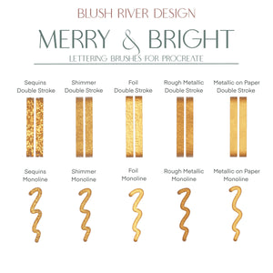 Merry and Bright - Lettering and Stamp brushes for Procreate
