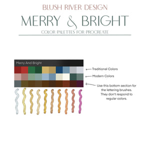 Merry and Bright - Lettering and Stamp brushes for Procreate