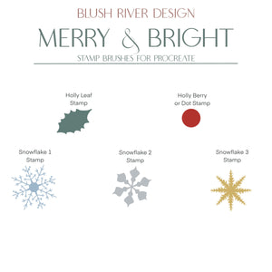 Merry and Bright - Lettering and Stamp brushes for Procreate