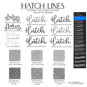 Hatch Lines - Script and Seamless Pattern Procreate Brushes
