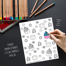 Load image into Gallery viewer, Cupcake Summer Time Coloring Page