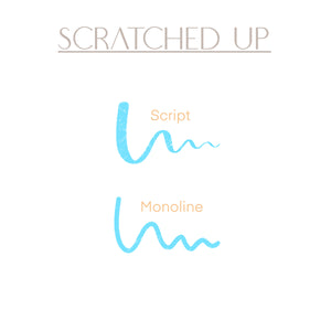 Scratched Up Monoline and Script Procreate brush set