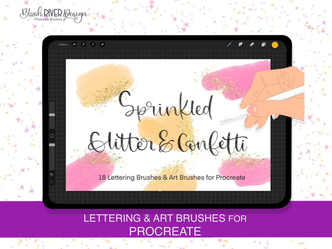Sprinkled Glitter and Confetti Procreate Brush Set