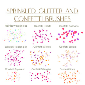 Sprinkled Glitter and Confetti Procreate Brush Set