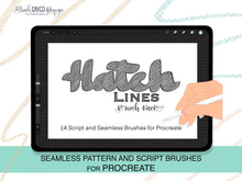 Load image into Gallery viewer, Hatch Lines - Script and Seamless Pattern Procreate Brushes