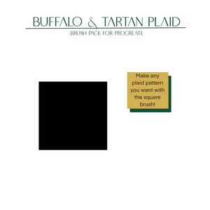 Buffalo & Tartan Plaid - Seamless Pattern Procreate Brush Pack