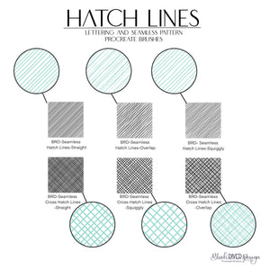 Hatch Lines - Script and Seamless Pattern Procreate Brushes