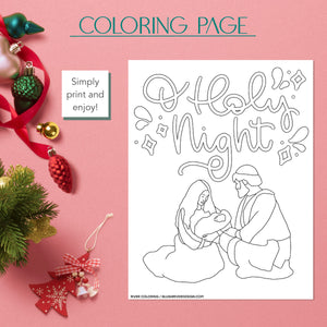 O Holy Night - Christmas Coloring Page
