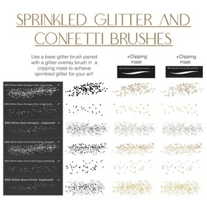 Sprinkled Glitter and Confetti Procreate Brush Set