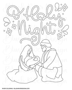 O Holy Night - Christmas Coloring Page